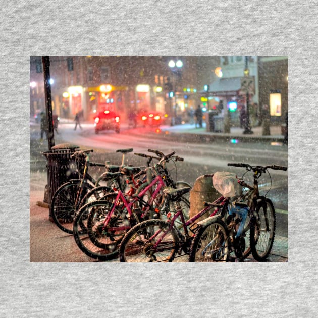 Snowy Bicycles Harvard Square Cambridge MA by WayneOxfordPh